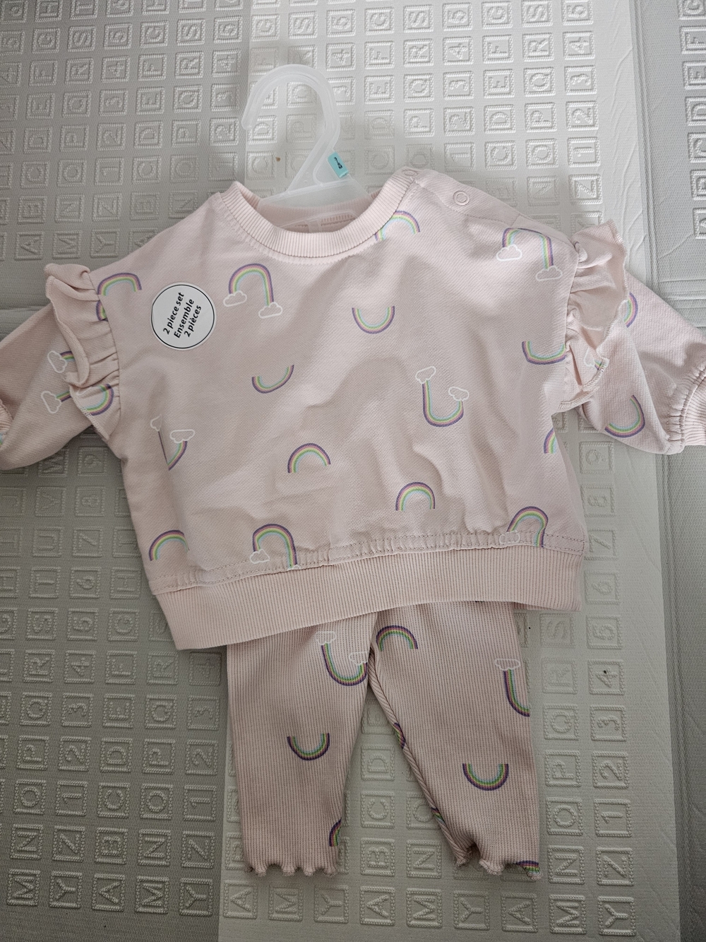 🔥 Bundle • 2/12 🔥George Light Pink Rainbow Ruffle Pajama Set - Picture 2 of 4